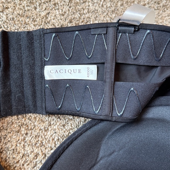 Cacique Black Strapless Bra with Sheer Straps - Picture 4 of 6